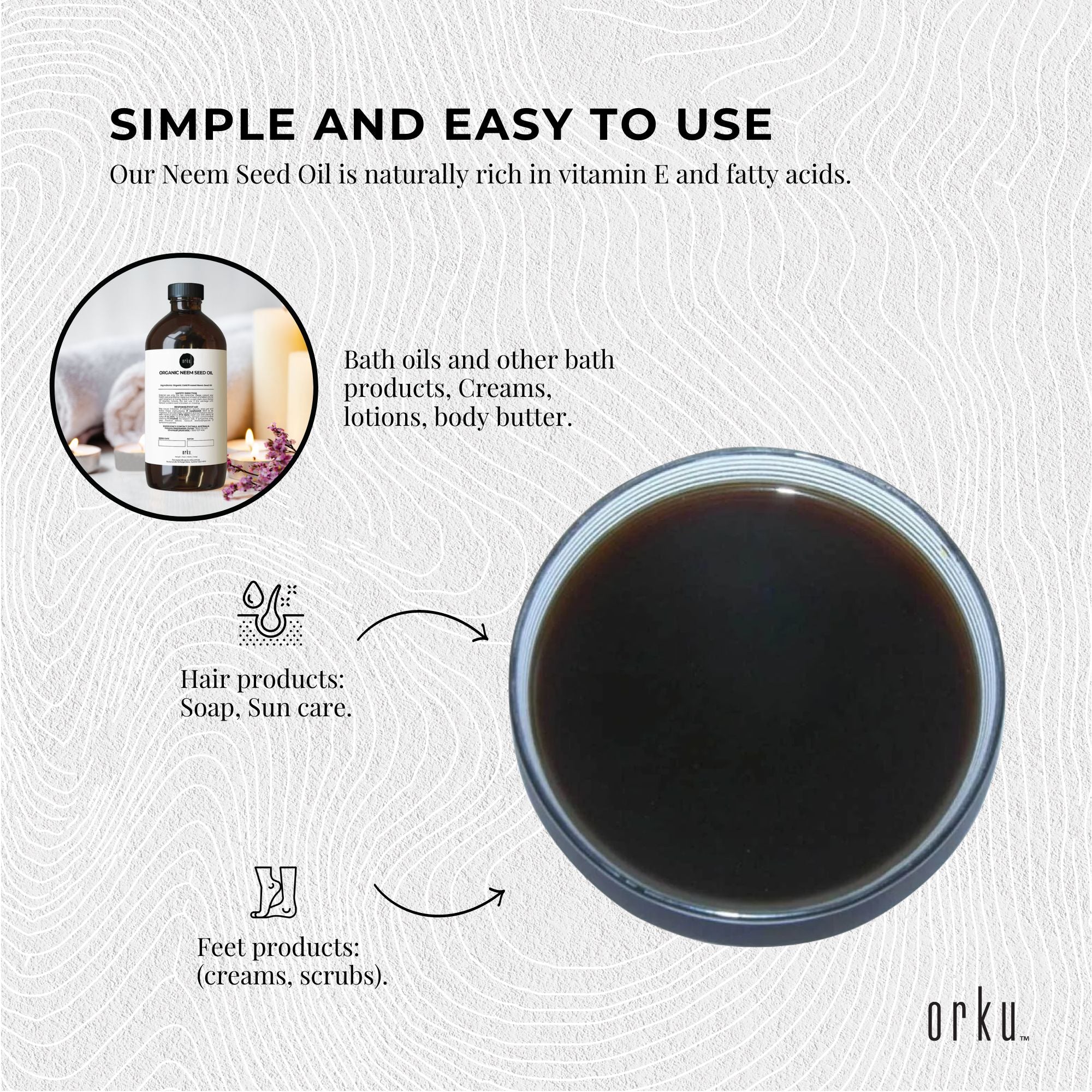 Orku 500ml Organic Neem Seed Oil Debitterised Cold Pressed Azadirachtin Indica-4