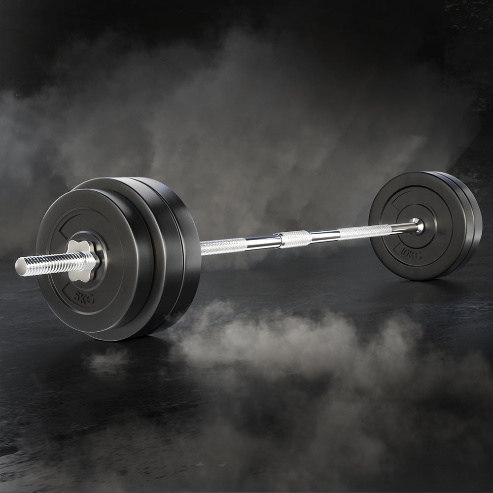 58KG Barbell Weight Set Plates Bar Bench Press Fitness Exercise Home Gym 168cm-7