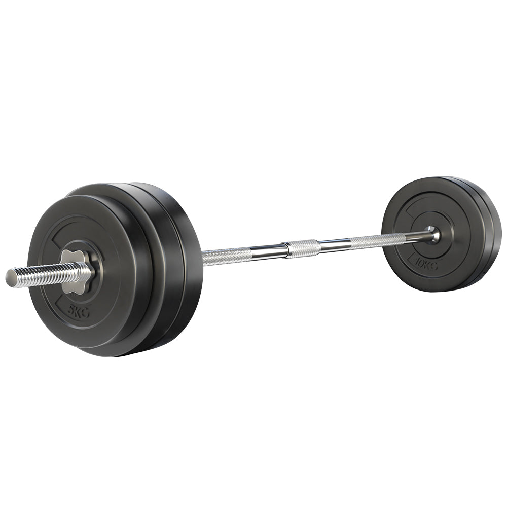 58KG Barbell Weight Set Plates Bar Bench Press Fitness Exercise Home Gym 168cm-0
