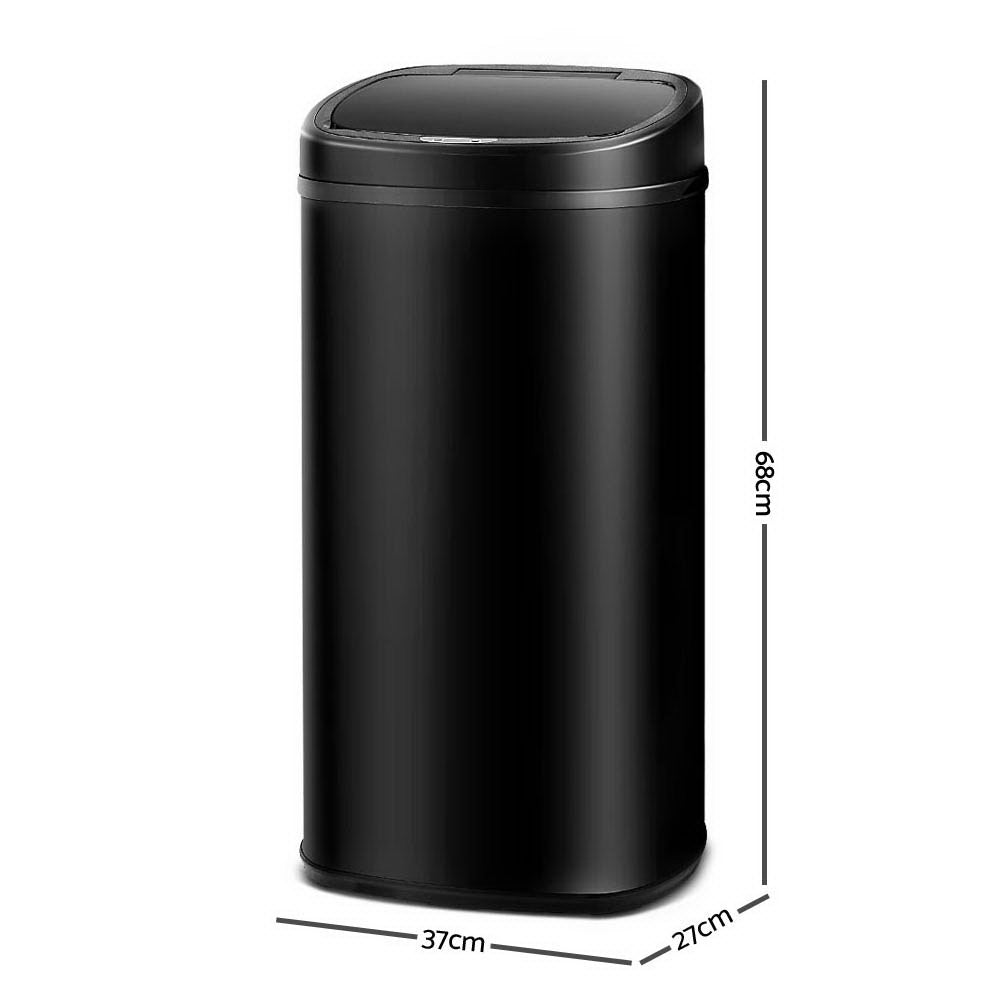 58L Motion Sensor Rubbish Bin - Black-1