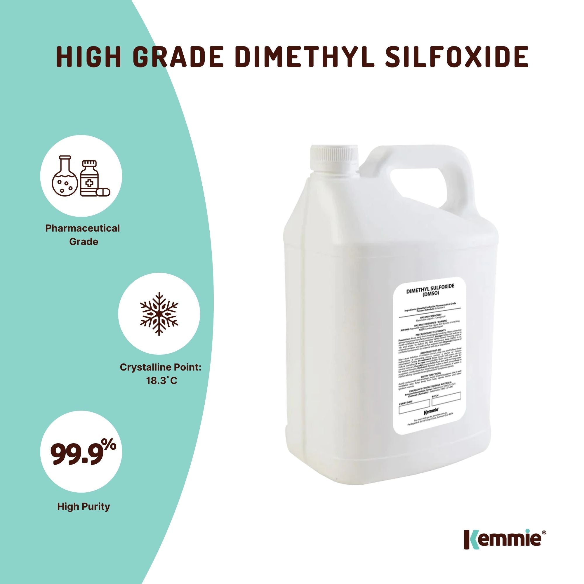 5L DMSO Liquid Dimethyl Sulfoxide 99.9% Pure Pharmaceutical Grade Solvent Bulk-2