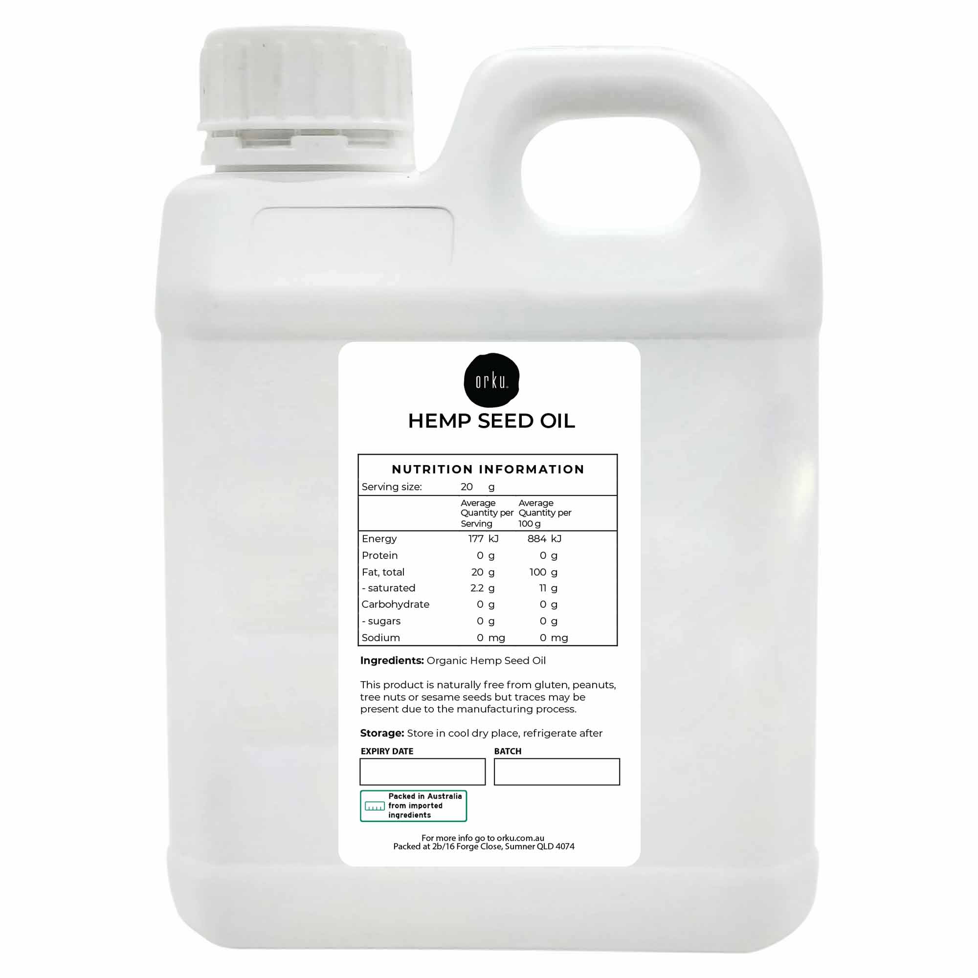 5L Organic Hemp Seed Oil - Cold Pressed Food Grade Healthy Oils Foods-0