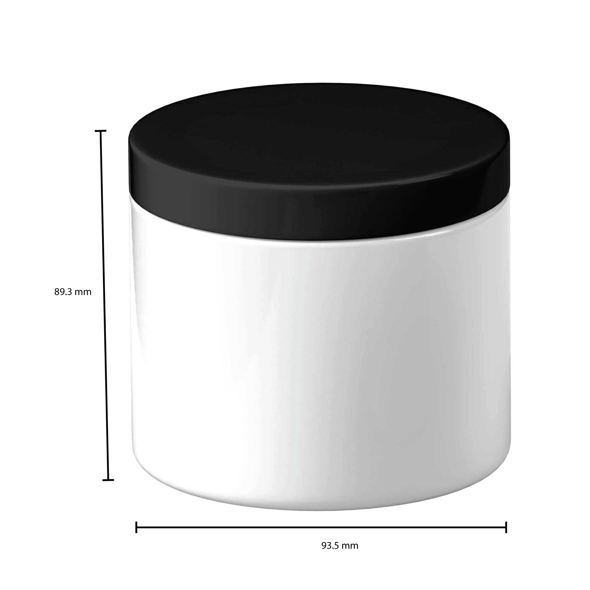 5x 500g Plastic Cosmetic Jar + Lids - Empty White Cream Container-2