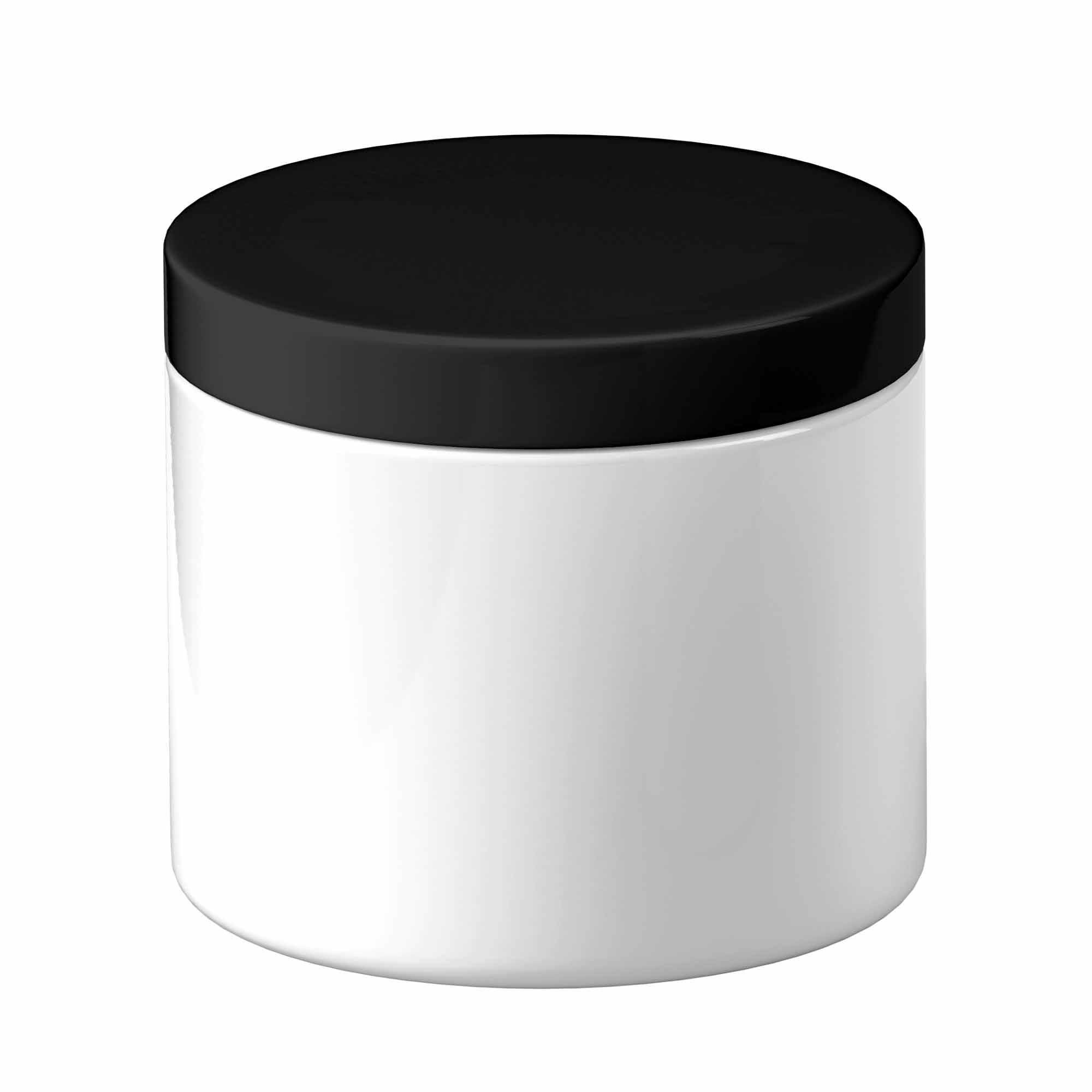 5x 500g Plastic Cosmetic Jar + Lids - Empty White Cream Container-0