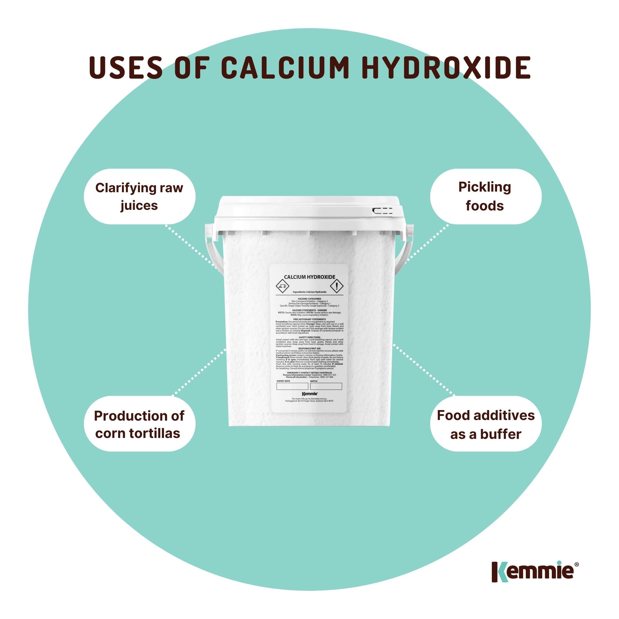 600g Food Grade Calcium Hydroxide Powder Tub FCC Hydrated Slaked Pickling Lime-6