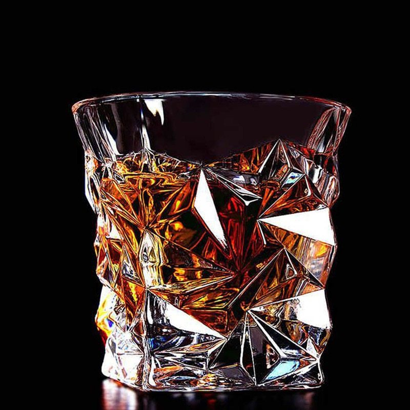 Whiskey Glass Wine Glass Foreign Wine Glass Crystal Glass Octagonal Glass Thickened Bar Glass Set Beer Glass
