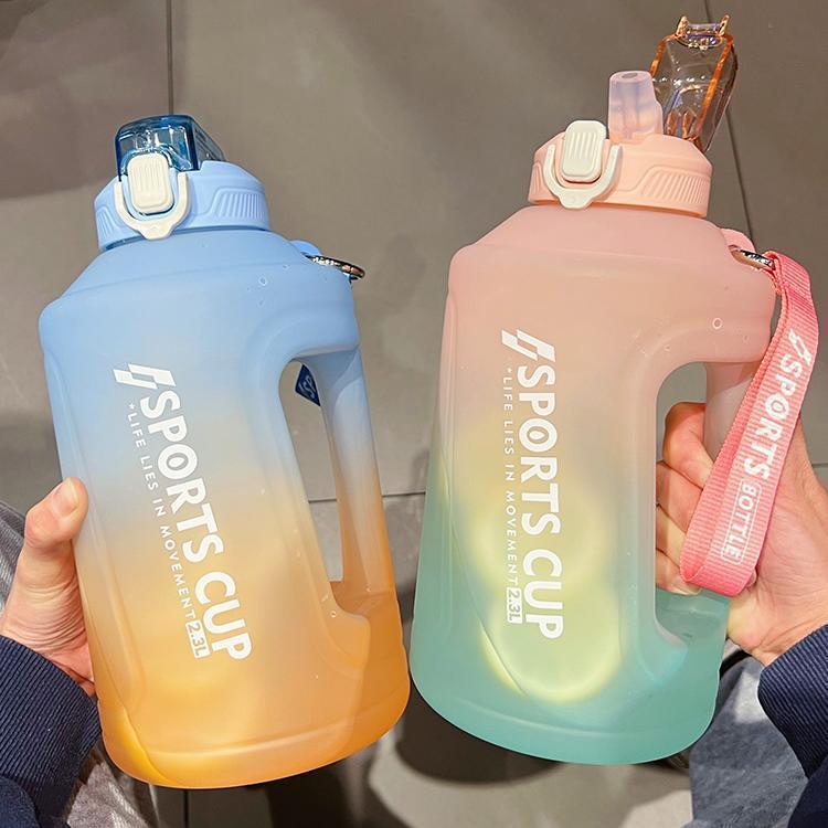 Extra Large Capacity Cup With Straw Fitness Sports Water Bottle Fitness Big Bottles