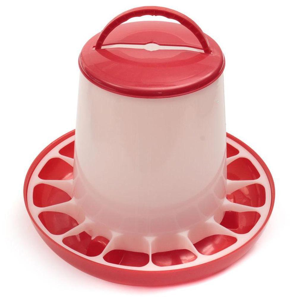 6Kg Automatic Chicken Feeder - Plastic Poultry Chook Hen Feeding Seed Bucket-0