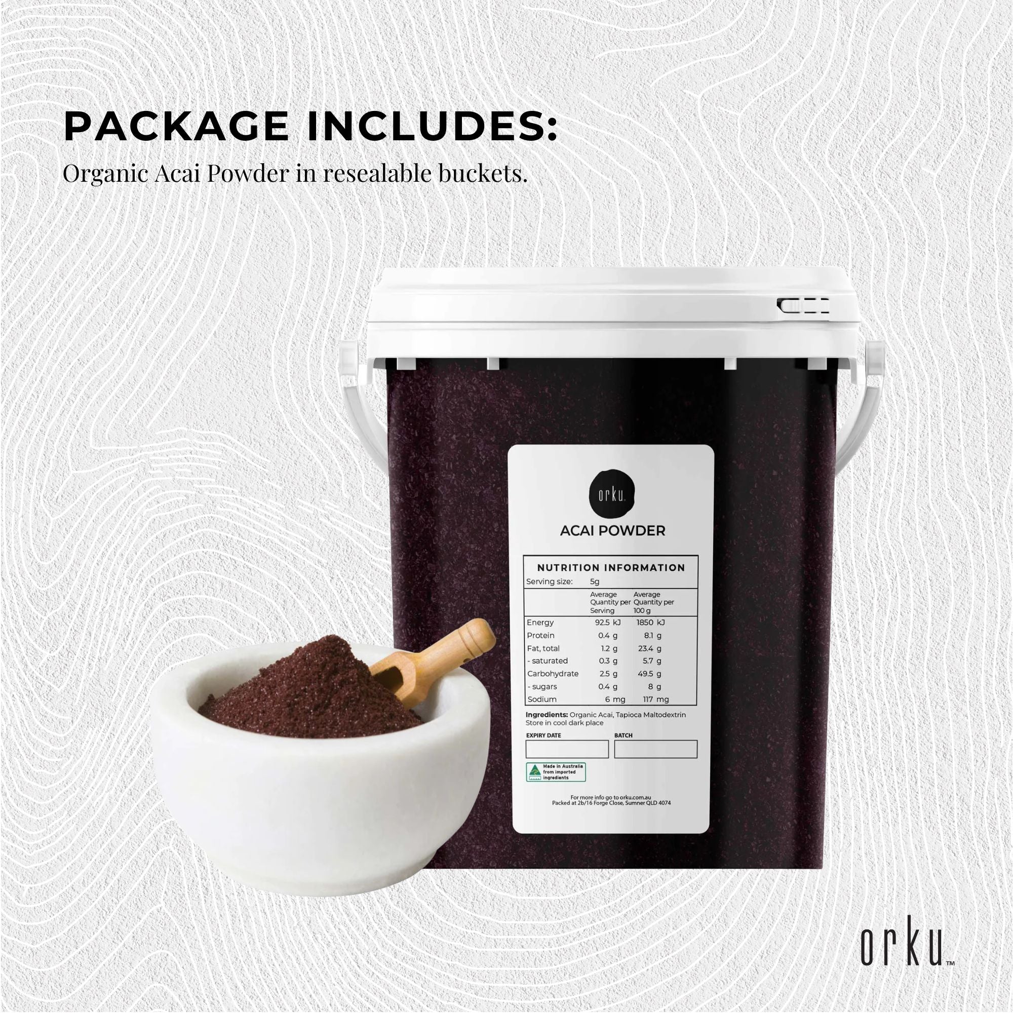 700g Acai Powder Bucket 100% Organic - Pure Superfood Amazon Berries-2