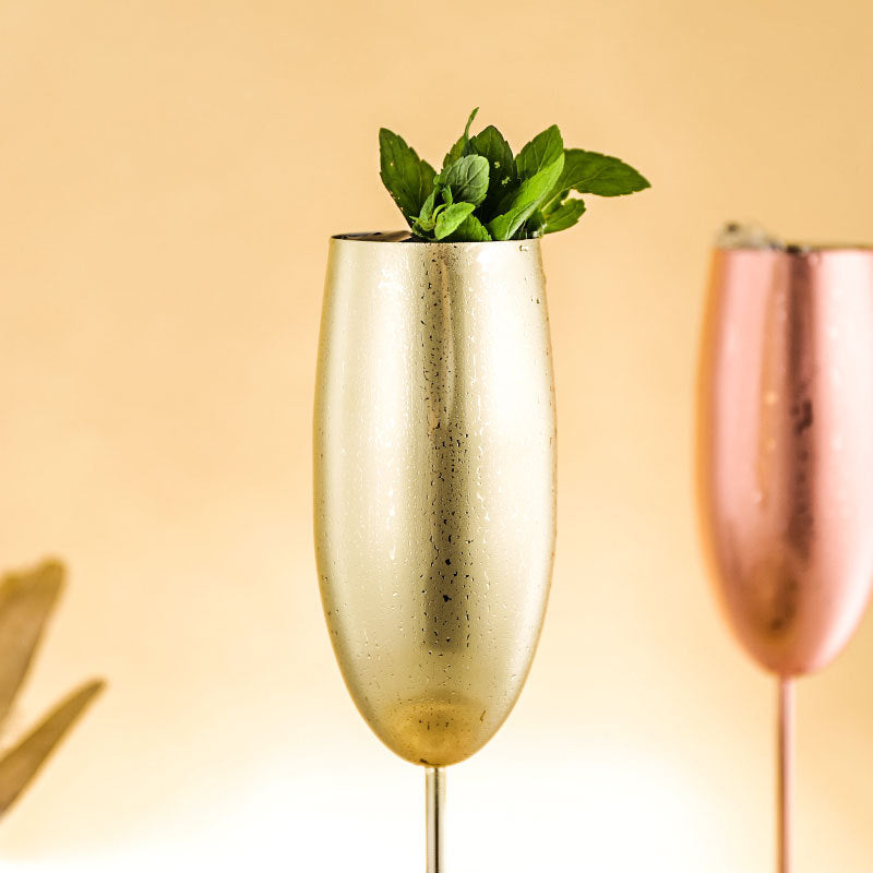 Champagne glass stainless steel goblet