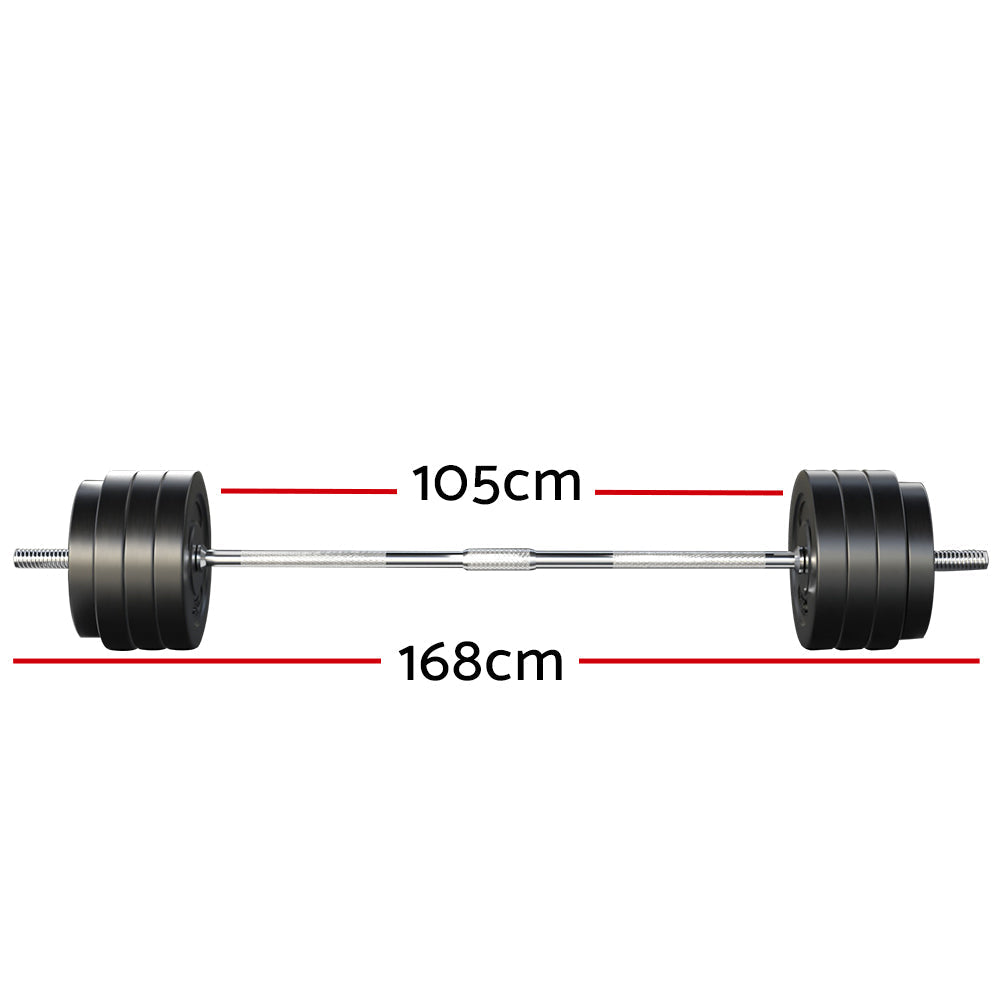 78KG Barbell Weight Set Plates Bar Bench Press Fitness Exercise Home Gym 168cm-1