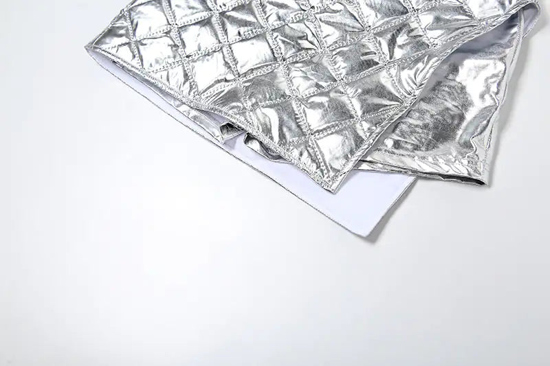 Stella Quilted Metallic Puffer Mini Skirt Set