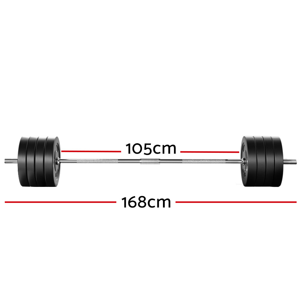 88KG Barbell Weight Set Plates Bar Bench Press Fitness Exercise Home Gym 168cm-1