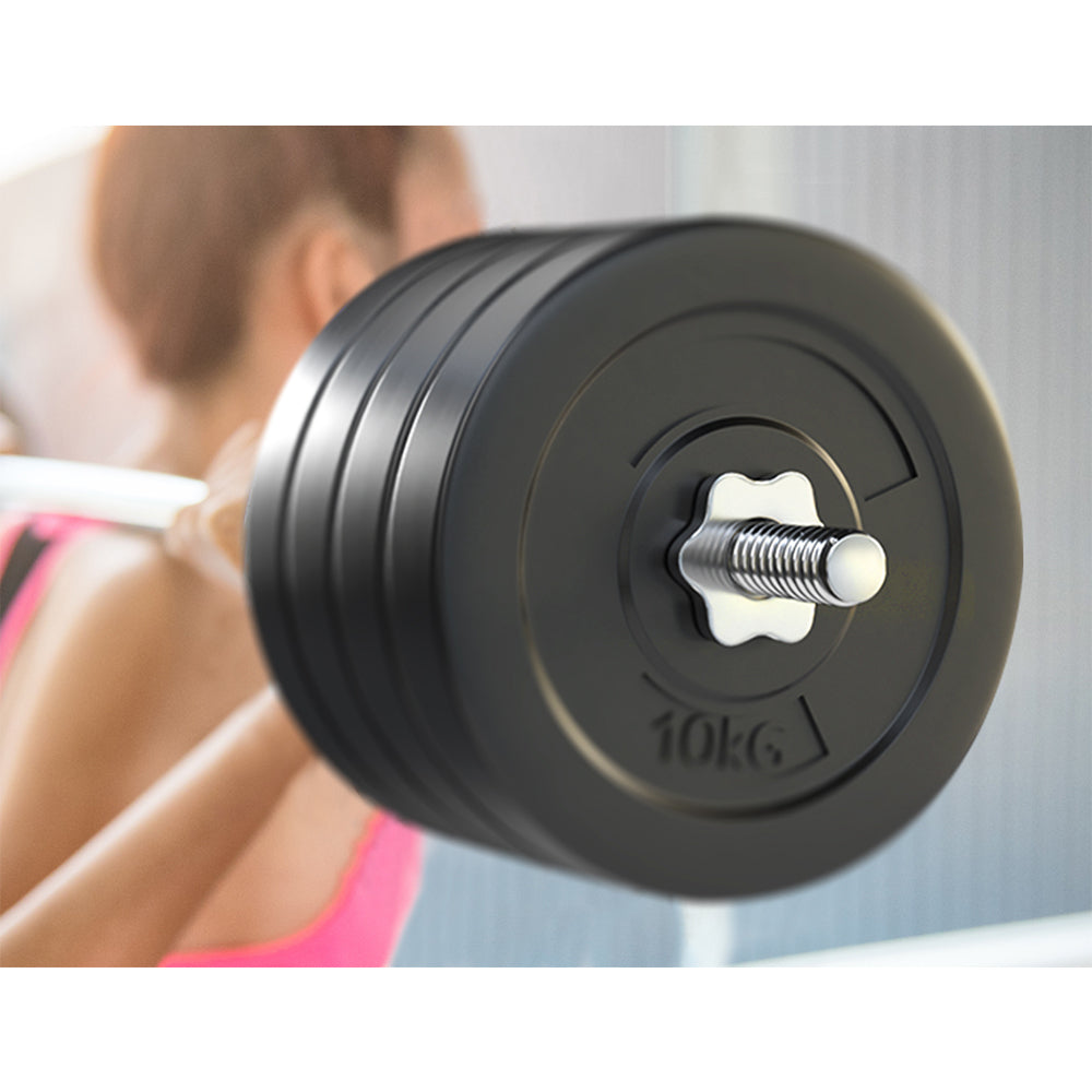 88KG Barbell Weight Set Plates Bar Bench Press Fitness Exercise Home Gym 168cm-4