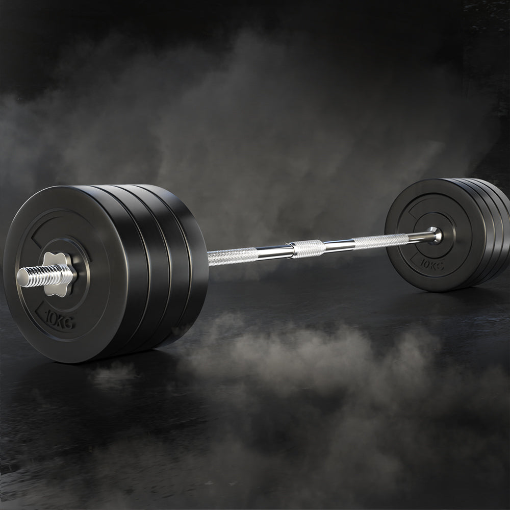 88KG Barbell Weight Set Plates Bar Bench Press Fitness Exercise Home Gym 168cm-7