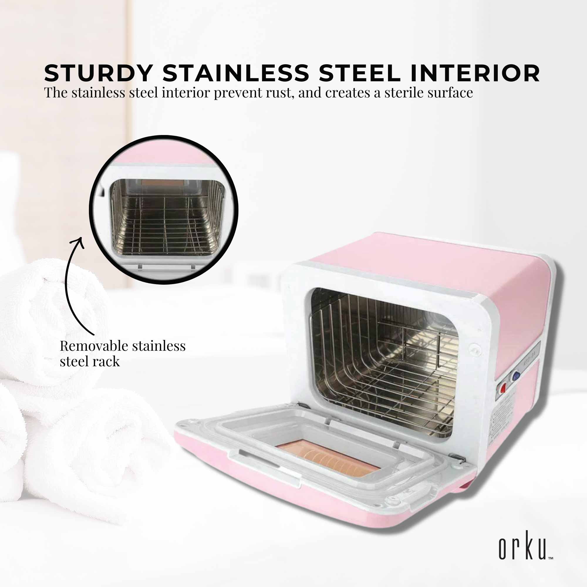 8L Pink Electric Towel Warmer UV Steriliser Cabinet Small Hot Heater Sanitiser-4