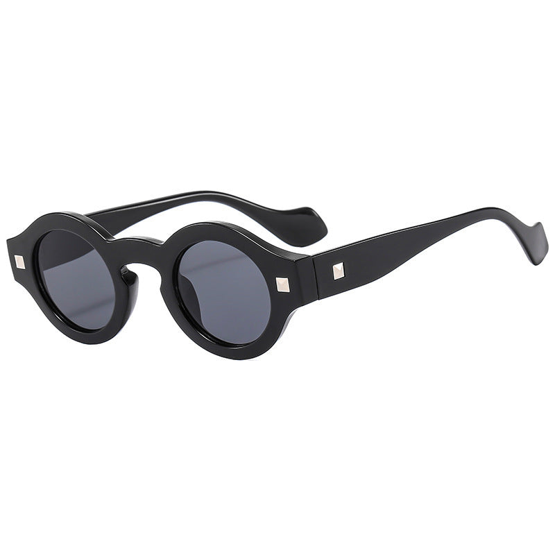Retro Hawksbill Color Small Round Rim Glasses