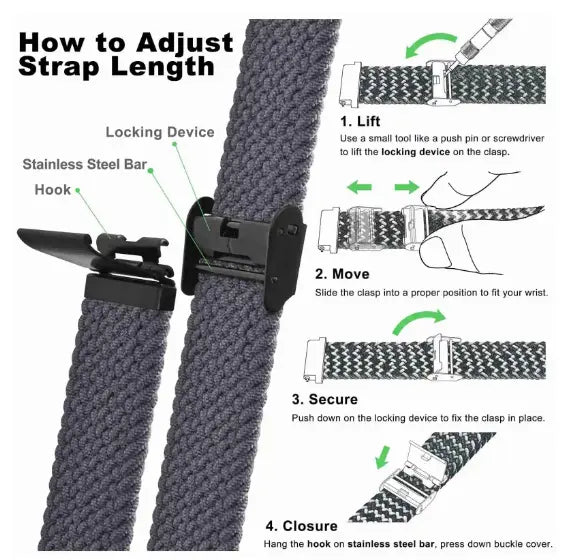 Orange Braided Nylon Watch Band