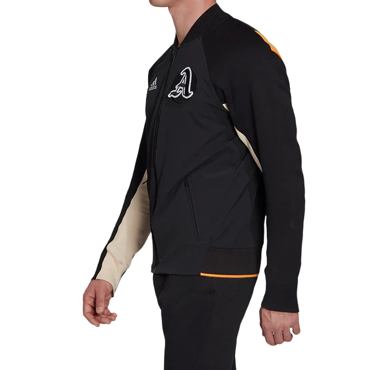 Adidas Mens Black/Black/Real Gold Vrct Comfy Collegiate Zipup Jacket-2