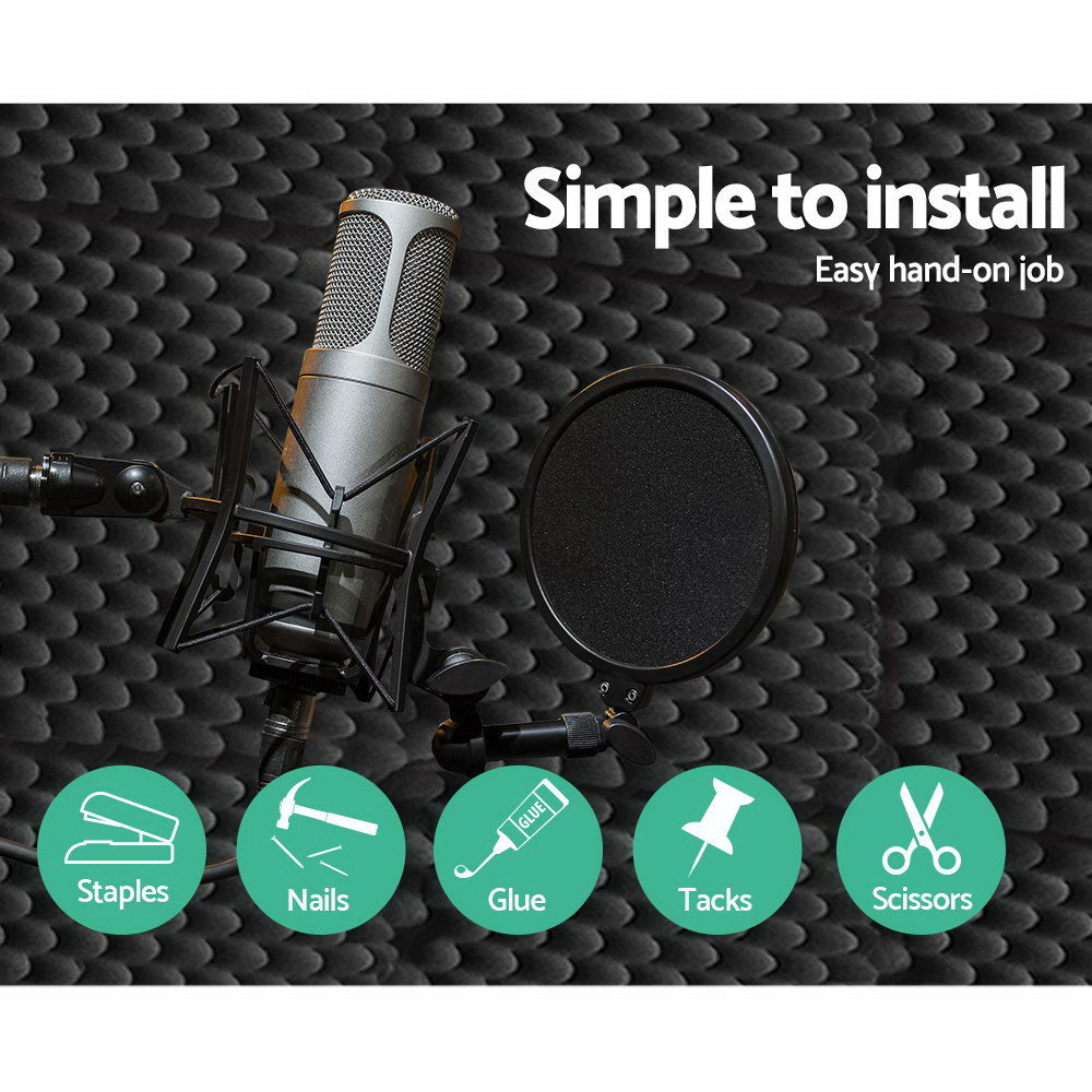 Alpha 60pcs Acoustic Foam Panels Studio Sound Absorption Eggshell 50x50CM-5
