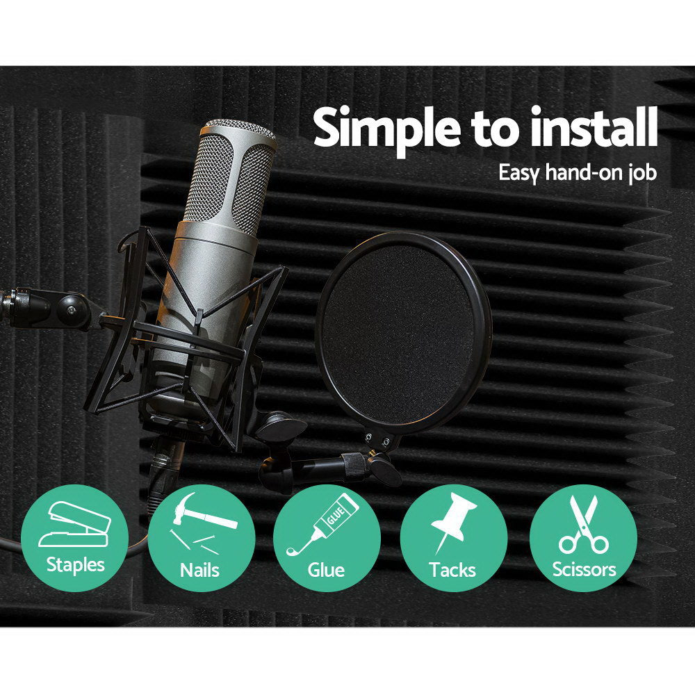 Alpha 60pcs Acoustic Foam Panels Tiles Studio Sound Absorbtion Wedge 30X30CM-5