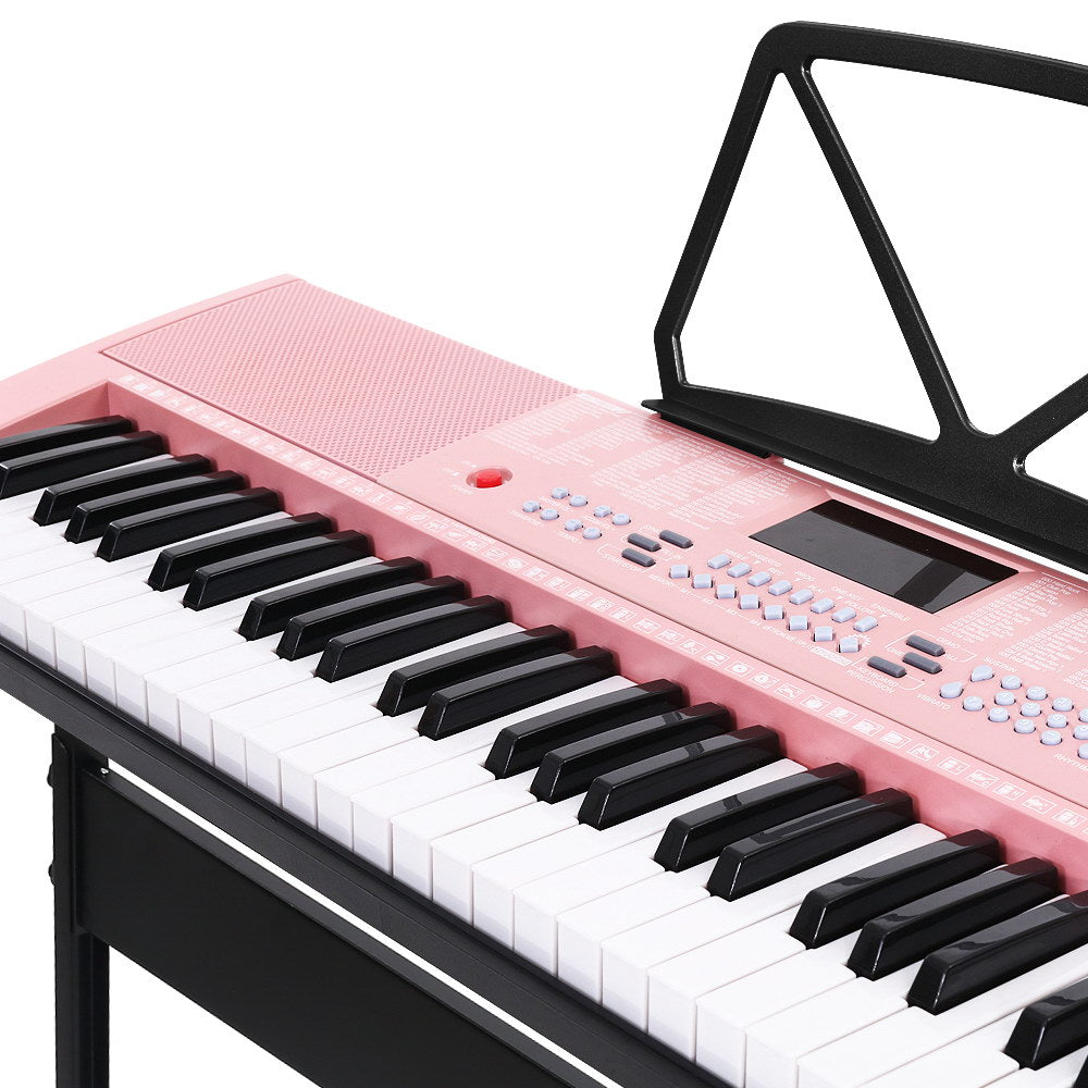 Alpha 61 Key Lighted Electronic Piano Keyboard LED Electric Holder Music Stand-2