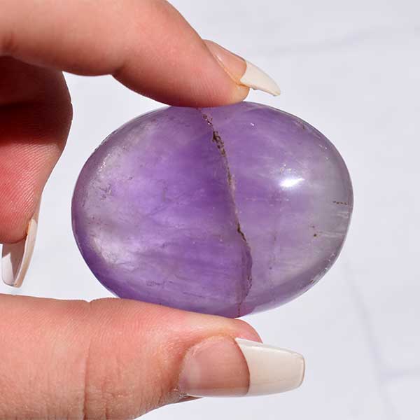 Amethyst Crystal Palm Stone-2