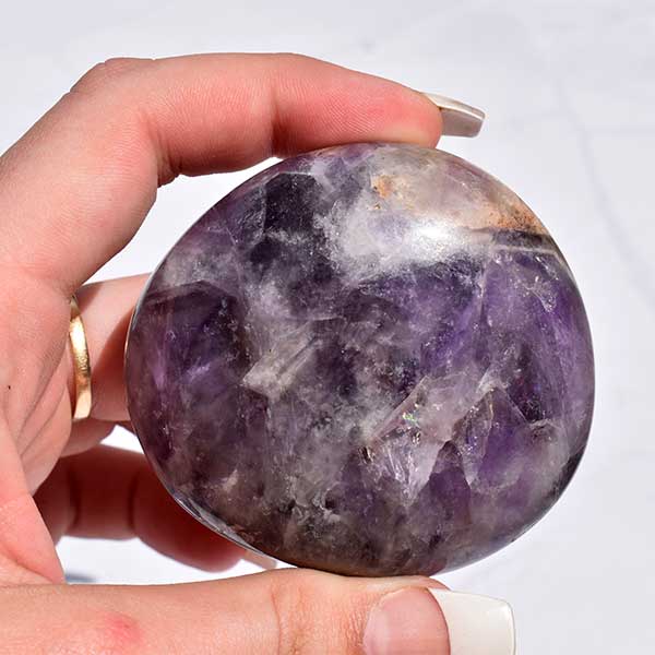 Amethyst Crystal Palm Stone-6