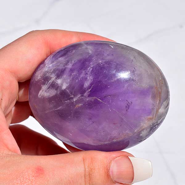 Amethyst Crystal Palm Stone-7