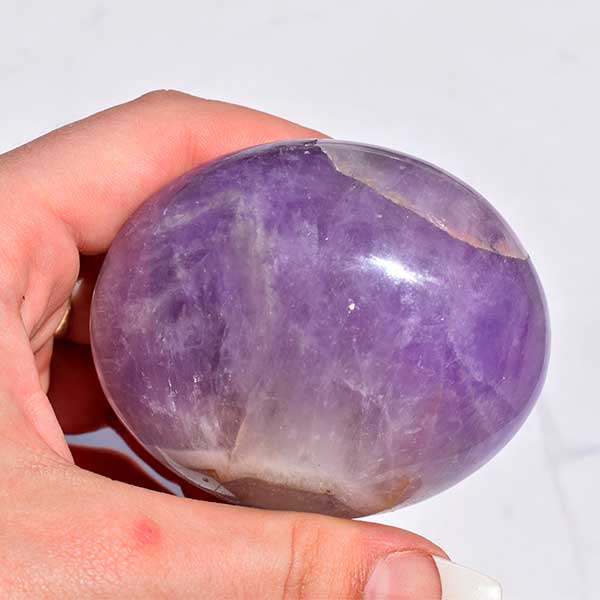 Amethyst Crystal Palm Stone-8