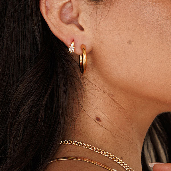 Amici by Ella - Sammy Earrings - Clear/Gold-1