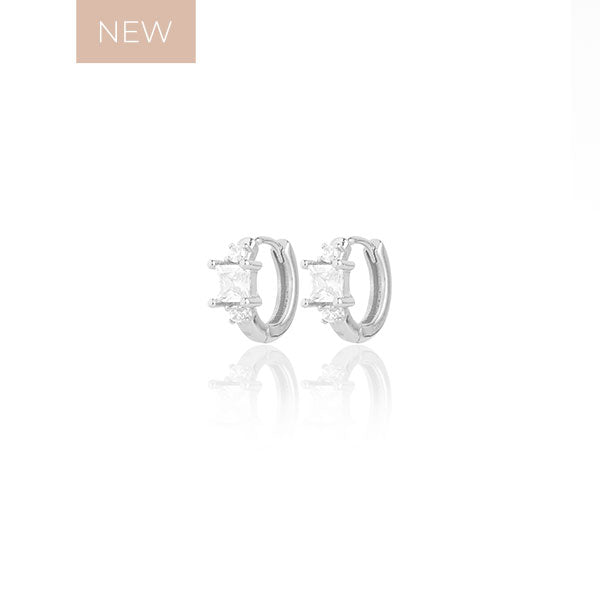 Amici by Ella - Sammy Earrings - Clear/Silver-0