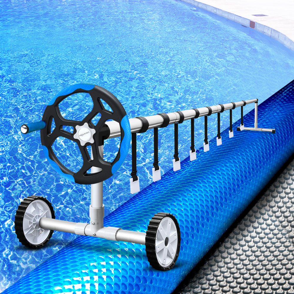 Aquabuddy Swimming Pool Cover Pool Roller Wheel Solar Blanket 500 Micron 11X4.8m-7