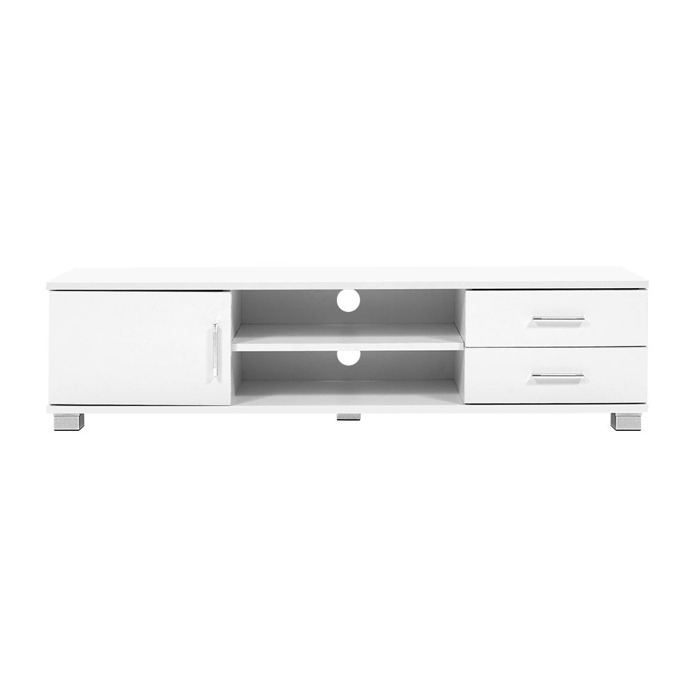 Artiss 120cm TV Stand Entertainment Unit Storage Cabinet Drawers Shelf White-2