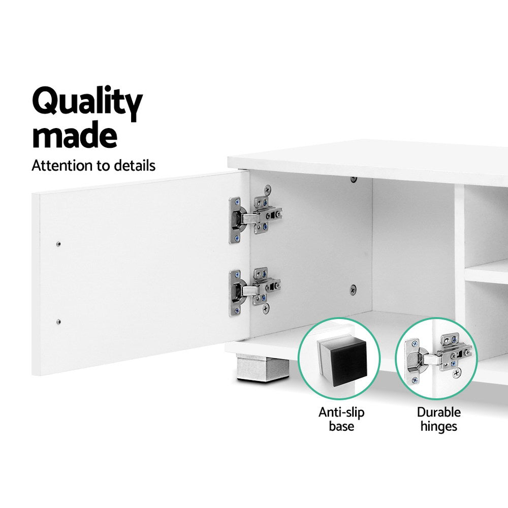 Artiss 120cm TV Stand Entertainment Unit Storage Cabinet Drawers Shelf White-5