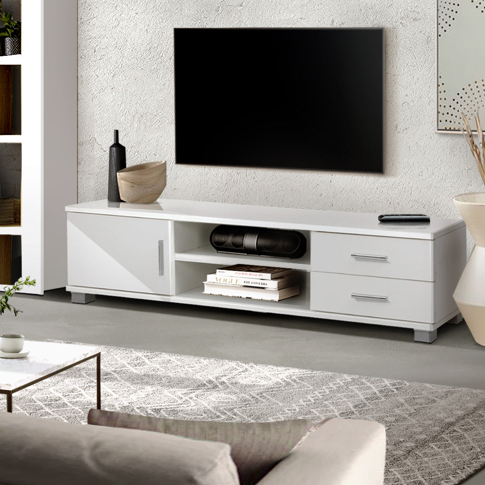 Artiss 120cm TV Stand Entertainment Unit Storage Cabinet Drawers Shelf White-7