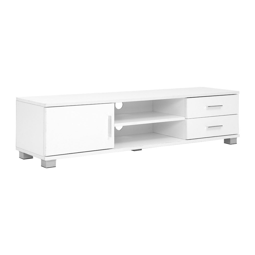 Artiss 120cm TV Stand Entertainment Unit Storage Cabinet Drawers Shelf White-0