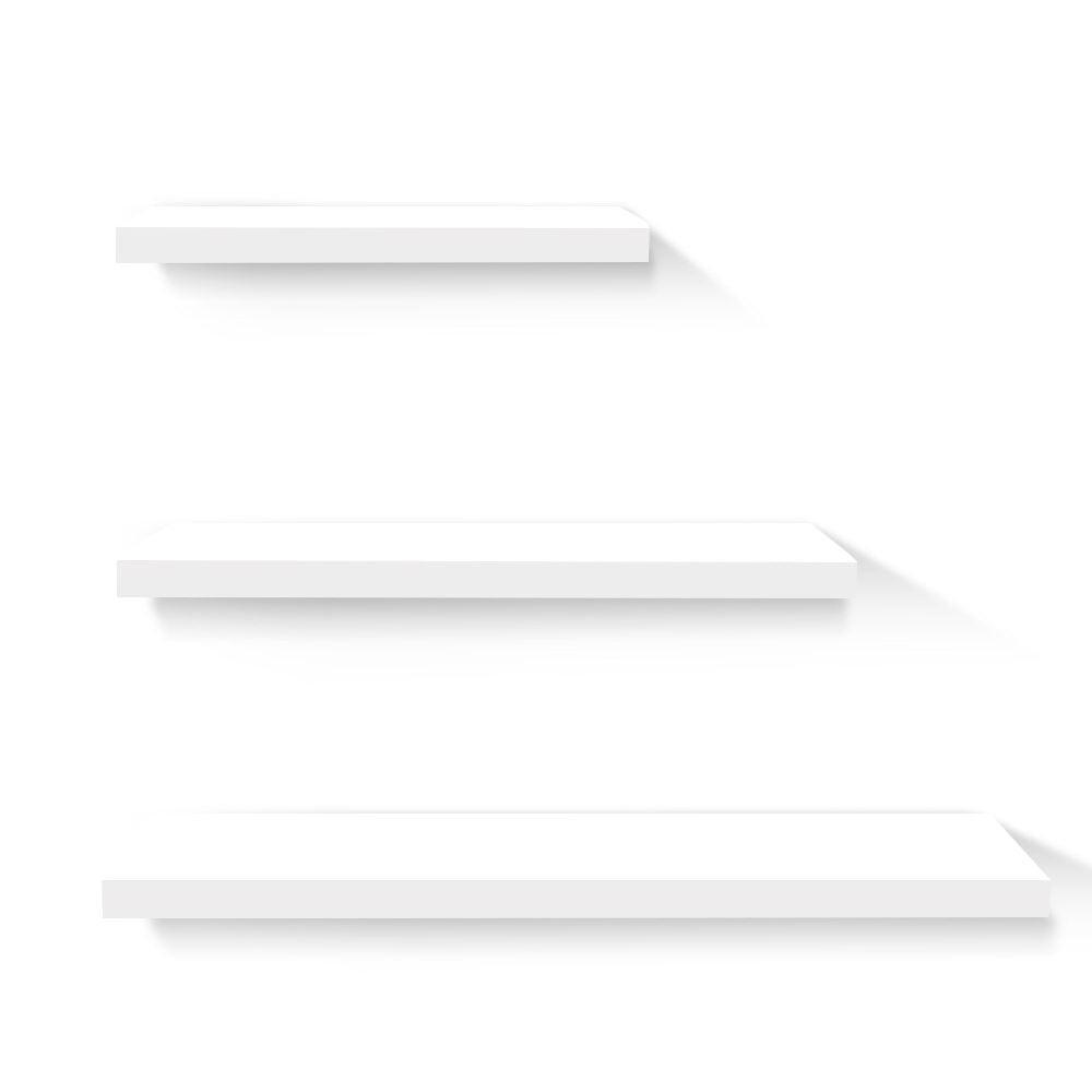 Artiss 3 Piece Floating Wall Shelves - White-0