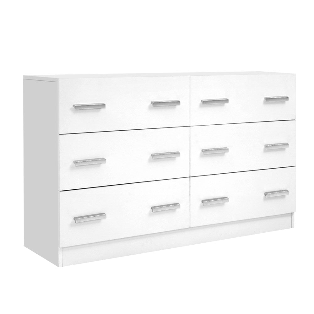 Artiss 6 Chest of Drawers Cabinet Dresser Tallboy Lowboy Storage Bedroom White-0