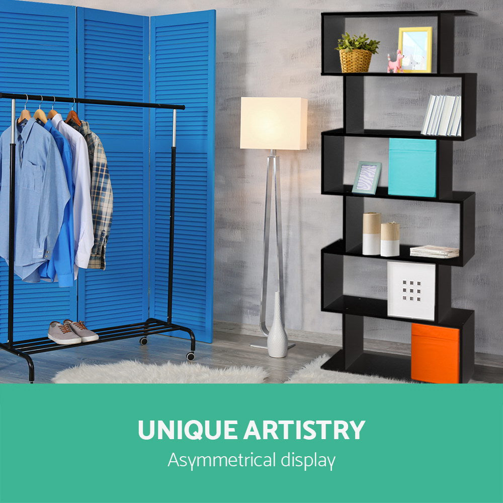 Artiss 6 Tier Display Shelf - Black-2