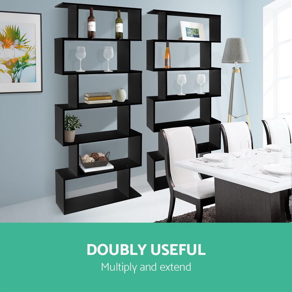Artiss 6 Tier Display Shelf - Black-4