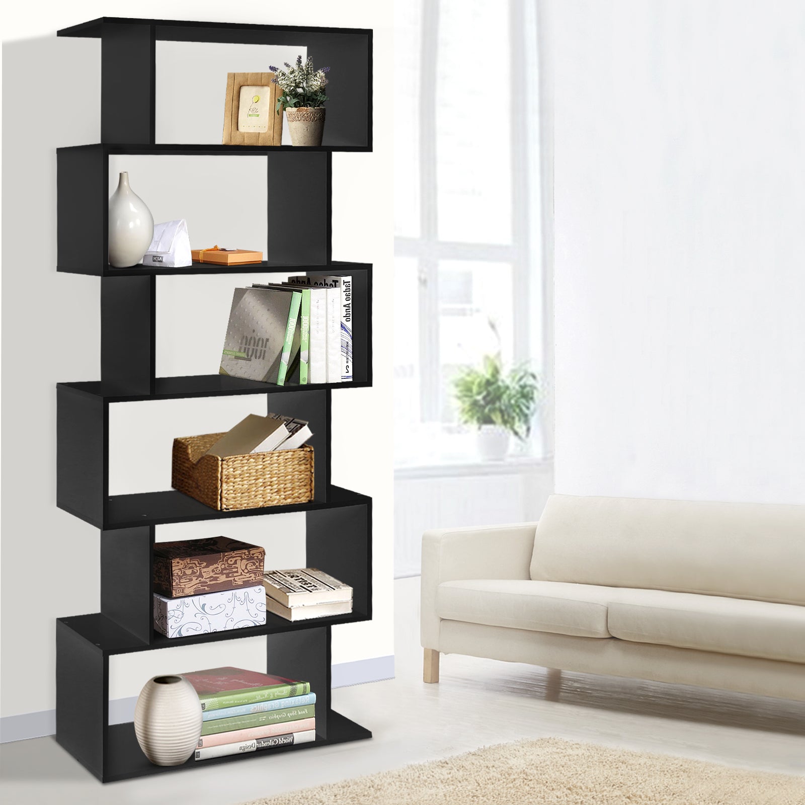 Artiss 6 Tier Display Shelf - Black-6