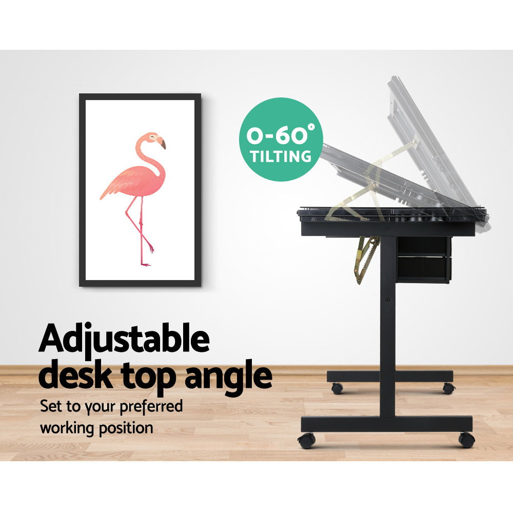 Artiss Adjustable Drawing Desk - Black and Grey-5