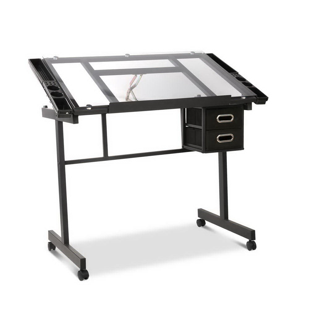Artiss Adjustable Drawing Desk - Black and Grey-0