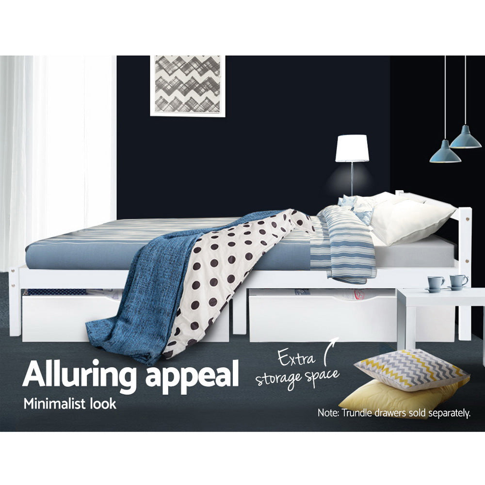 Artiss Bed Frame King Single Size Wooden Mattress Base Timber Platform-5