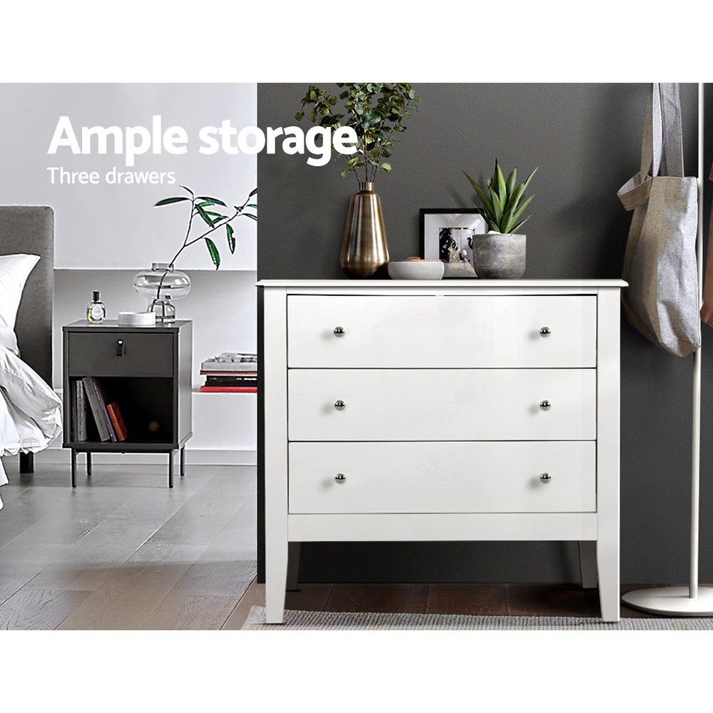 Artiss Chest of Drawers Storage Cabinet Bedside Table Dresser Tallboy White-4