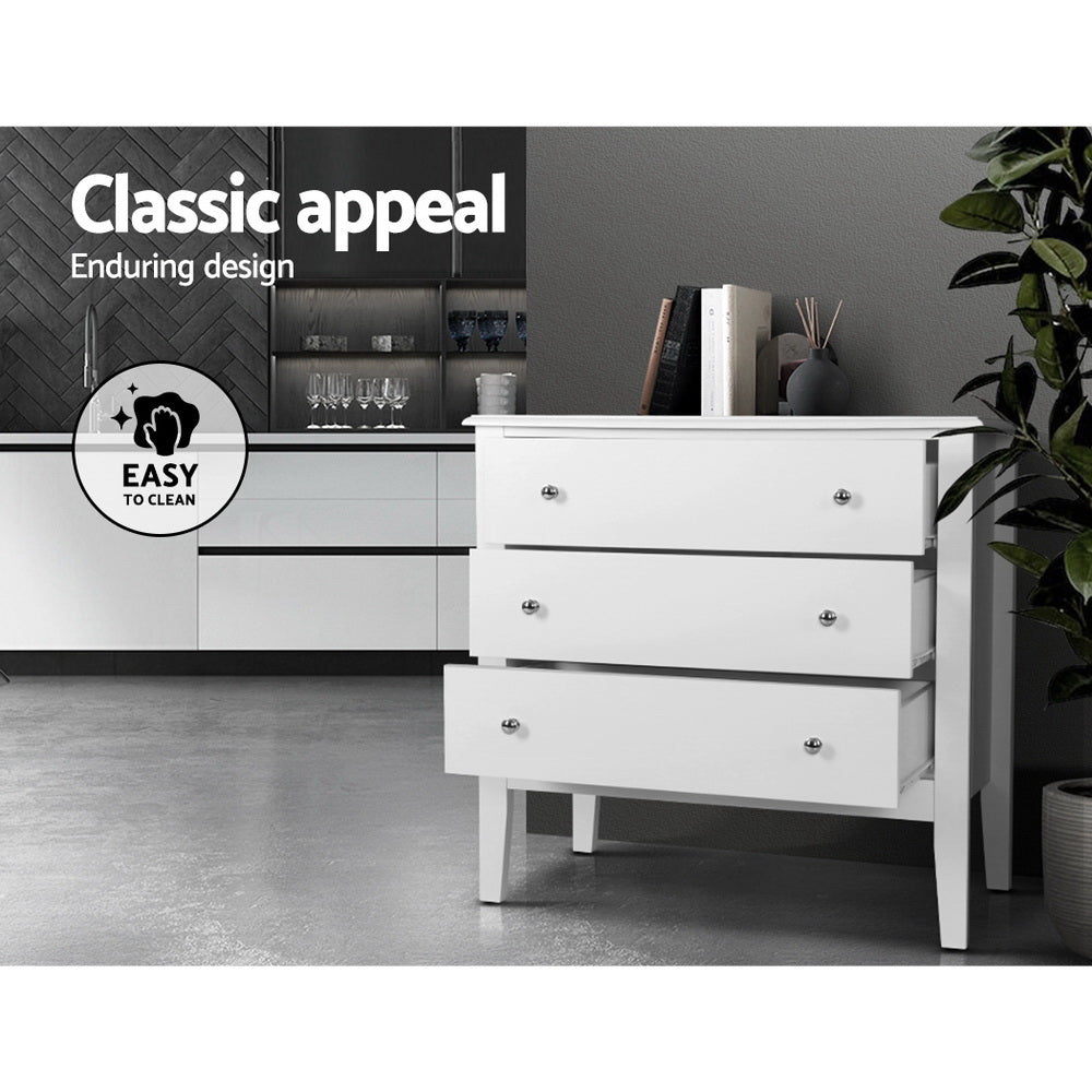 Artiss Chest of Drawers Storage Cabinet Bedside Table Dresser Tallboy White-5