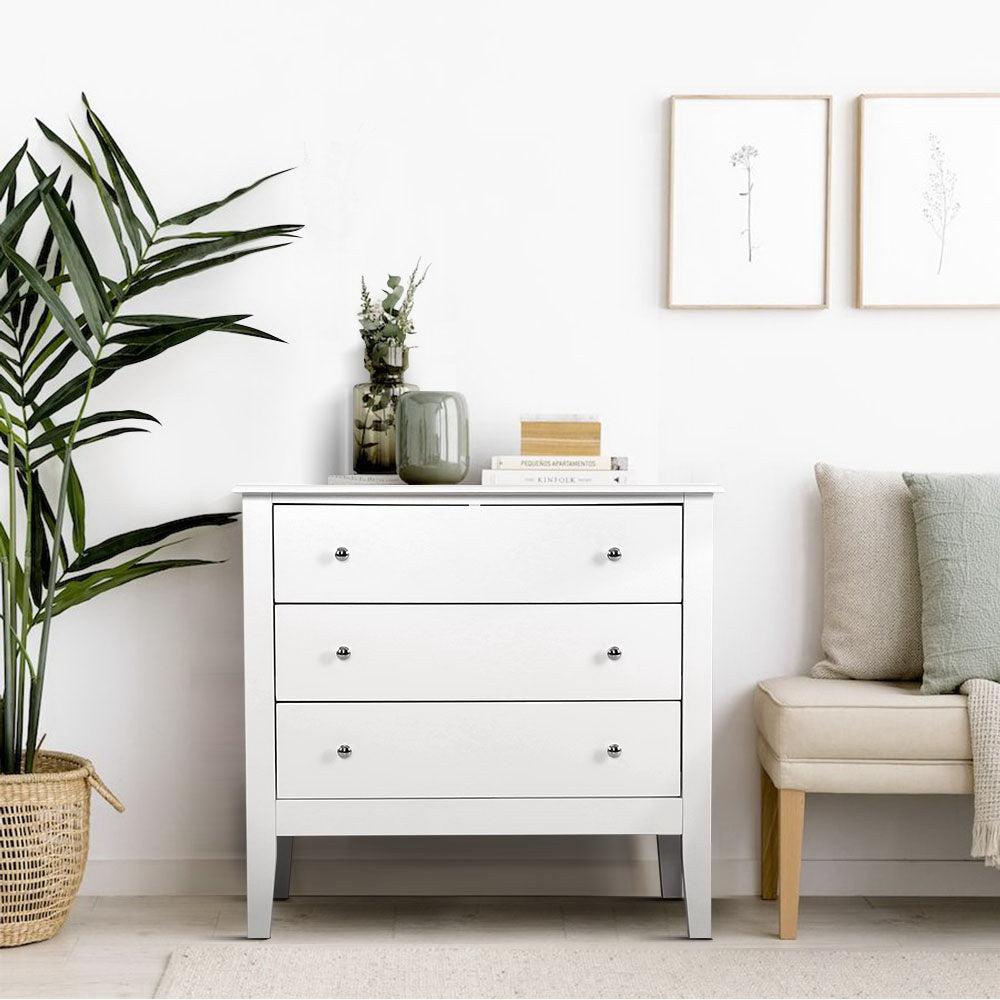 Artiss Chest of Drawers Storage Cabinet Bedside Table Dresser Tallboy White-7