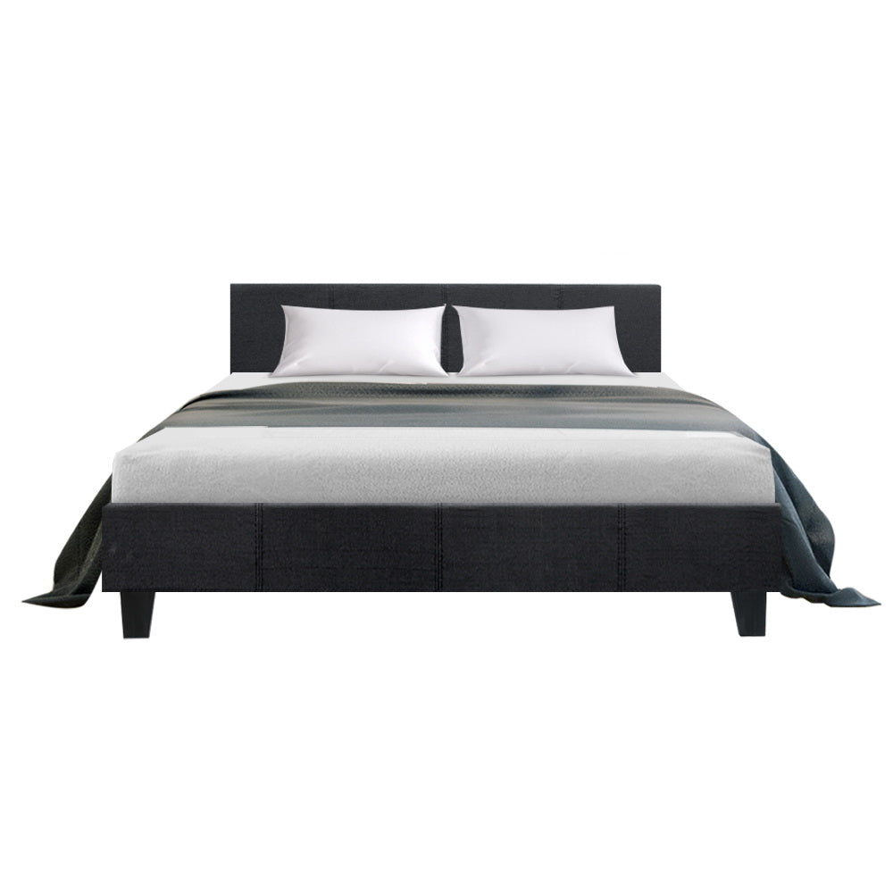 Artiss Neo Bed Frame Fabric - Charcoal Queen-2