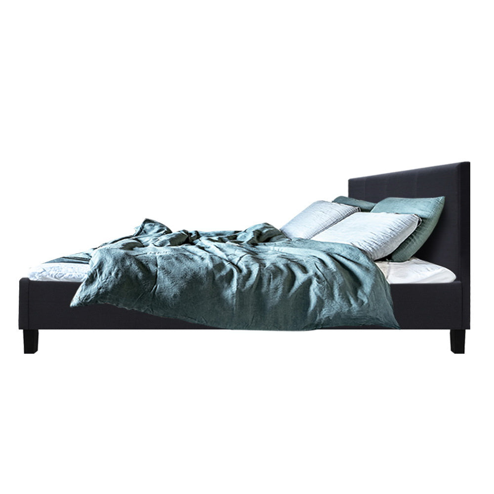 Artiss Neo Bed Frame Fabric - Charcoal Queen-3